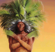 Image from Cahuilla legend of a man and palm tree