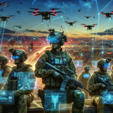 Futuristic soliders and drones